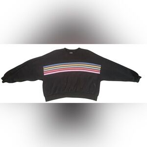 American Eagle Outfitters Black Sweatshirt Cropped